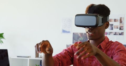 Creative Designer Engaging in Virtual Reality with VR Headset - Download Free Stock Images Pikwizard.com