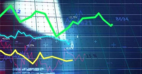 Streaming Futuristic Market Dashboard with Multicolor Live Line Charts and Global Data