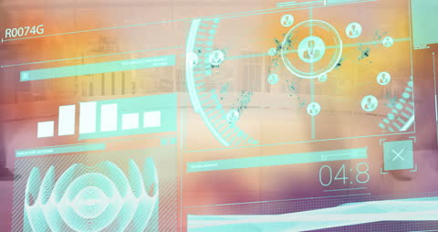 Data Processing Animation Over Urban Scene with Crowd Interaction