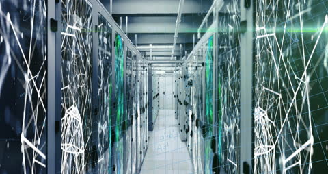 Data Streams Flowing in Modern Server Room