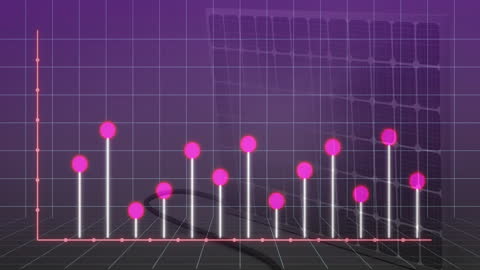 Graph and Data Visualization over Solar Panel Background