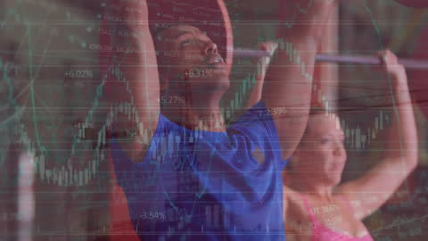 Dynamic Blend of Exercising People with Digital Financial Graphs