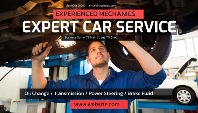 Skilled Mechanic Providing Expert Car Repair Services - Download Free Stock Templates Pikwizard.com