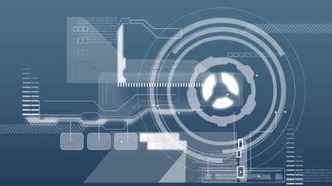 Futuristic Virtual Data Processing Interface on Screen