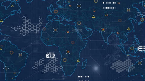 Abstract Global Digital Interface with World Map