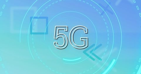 Digital 5G Technology on Blue Futuristic Background - Download Free Stock Images Pikwizard.com