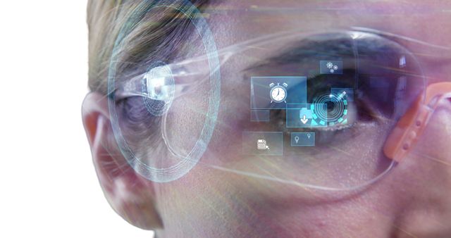 Close-up of Person Using Augmented Reality Smart Glasses - Download Free Stock Images Pikwizard.com