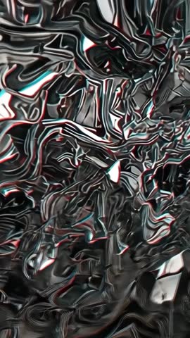 Shifting metallic foil undulating under light casting prismatic shimmer - vertical loop