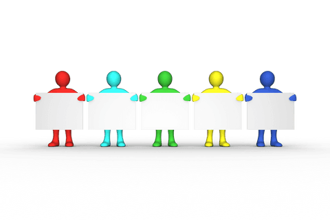 Colorful Figures Holding Blank Signs on Transparent Background - Download Free Stock Videos Pikwizard.com