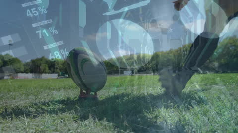 Financial Data Animation Over Rugby and Business Activities