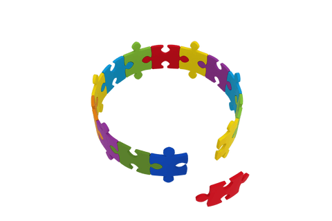 circular puzzle loop with vibrant multicolored transparent pieces - Download Free Stock Videos Pikwizard.com