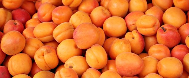 Close-up of numerous fresh apricots with vibrant orange color, capturing the texture and richness of the fruit. Ideal for advertisements, grocery stores, health and wellness blogs, recipe websites, and product packaging. Perfect for illustrating healthy eating, organic products, and seasonal fruits.