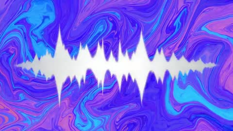 Dynamic Sound Wave Against Colorful Marble Motion Background