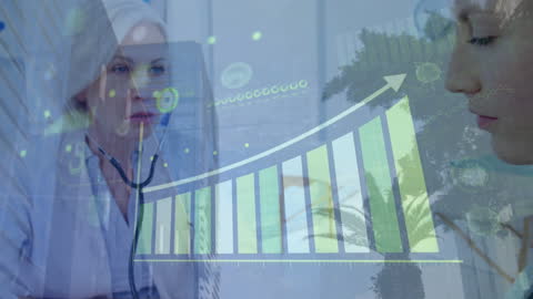 Healthcare Professional Analyzing COVID-19 Data Visualizations