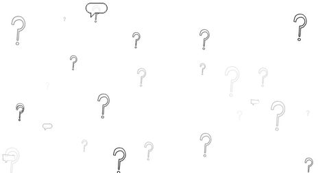 Question marks and speech bubbles curiosity concept