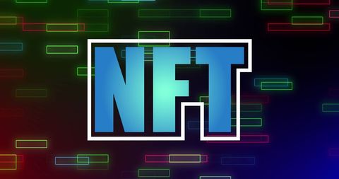 Vibrant nft digital art with neon elements
