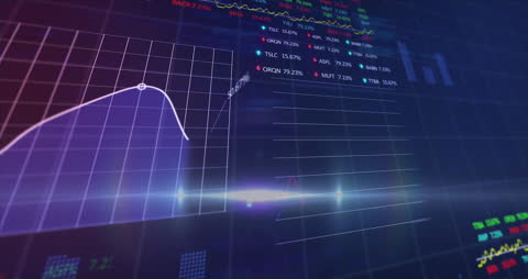 Animated Financial Data Processing with Digital Grid Interface