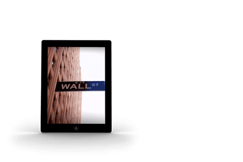 wall street displayed on modern tablet with transparent background - Download Free Stock Videos Pikwizard.com