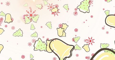 Festive Christmas Decor with Bells, Trees and Snowflakes