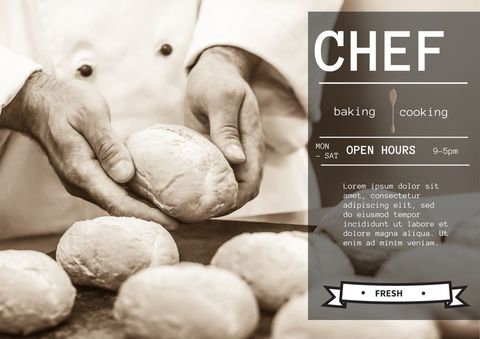 Chef Kneading Fresh Dough in Kitchen Setting - Download Free Stock Templates Pikwizard.com