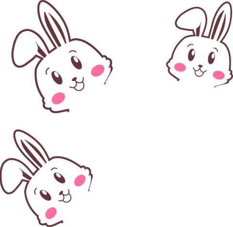 playful rabbit heads with transparent background for kids design - Download Free Stock Videos Pikwizard.com