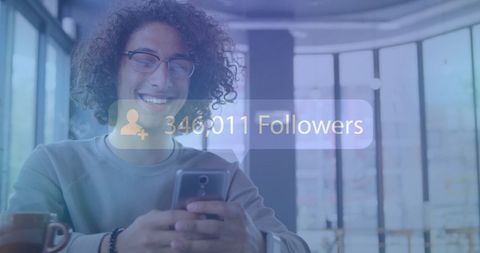 Happy Young Man Experiencing Social Media Growth Success