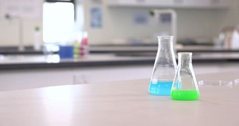 Scientific Exploration with Colorful Chemical Solutions in Laboratory