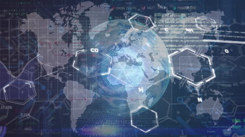 Global Technology Interface with Chemical Formulas and Data