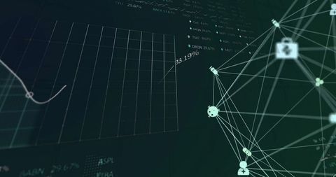 Futuristic Data Interface with Network Connections and Analytics - Download Free Stock Images Pikwizard.com
