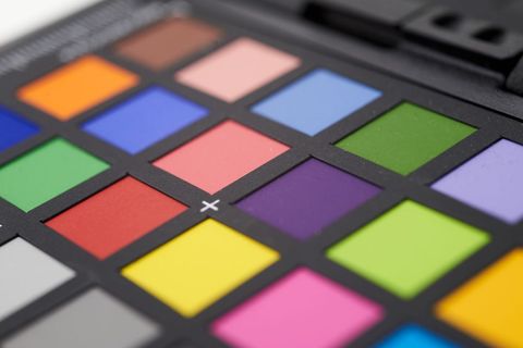 Showing color calibration chart with vibrant swatches for photography and design workflows
