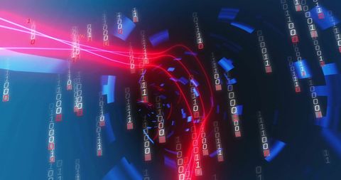 Futuristic Binary Code With Red Light Streaks - Download Free Stock Images Pikwizard.com