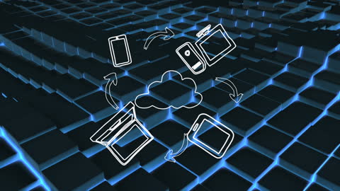 Digital Cloud Computing Connectivity Concept with Glowing Interface