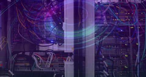 Futuristic Servers with Digital Scan Effect - Download Free Stock Images Pikwizard.com