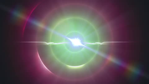 Glowing Abstract Light Waves over Vibrant Circles in Motion