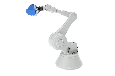 transparent robotic arm holding blue cloud object - Download Free Stock Videos Pikwizard.com