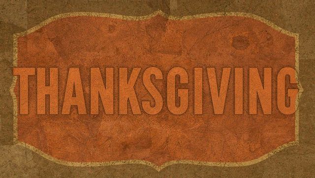 Rustic thanksgiving scalloped orange panel with gold trim, distressed retro vintage texture