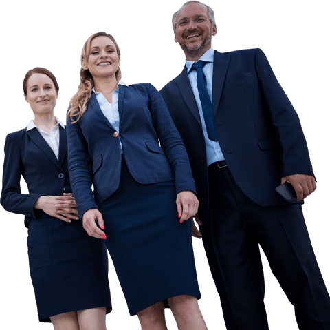 Transparent Smiling Business Team in Formal Attire