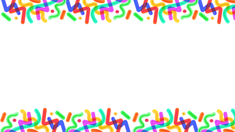 Colorful tubular borders on transparent background for digital design