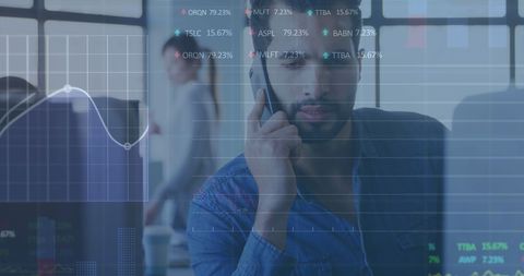 Stock Market Analysis with Businessman on Smartphone in Office - Download Free Stock Images Pikwizard.com