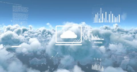 Cloud Computing and Data Analysis Over Blue Sky - Download Free Stock Images Pikwizard.com
