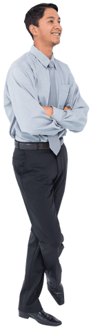 Smiling Businessman Looking Confident on Transparent Background