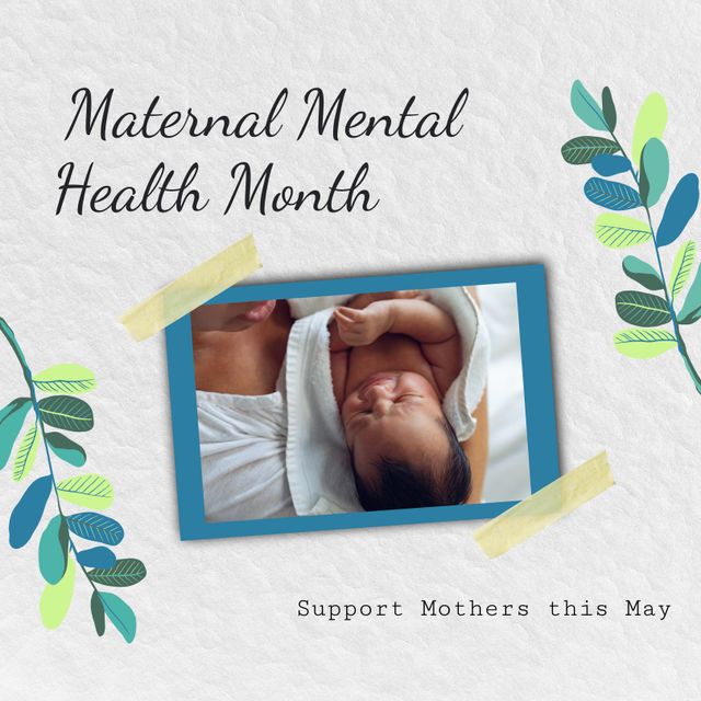 Celebrating Maternal Mental Health Month: Mother with Newborn - Download Free Stock Templates Pikwizard.com