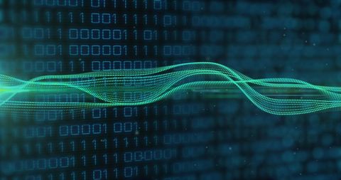 Digital Waves of Binary Data in Cyber Network Environment - Download Free Stock Images Pikwizard.com