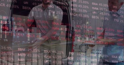 Delivery Services Overlaid with Stock Market Data Visualization