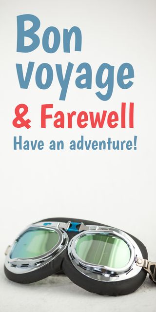 Bon Voyage Message with Adventure Goggles - Download Free Stock Templates Pikwizard.com