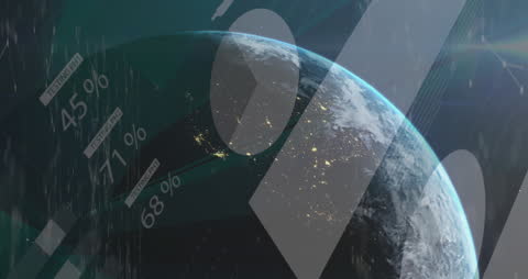 Digital Data Analysis Overlay on Earth from Space