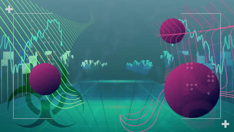 Abstract Digital Interface with Diverse Geometric Shapes and Patterns