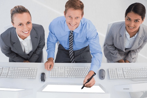 Diverse Business Team Working with Technology on Transparent Background - Download Free Stock Videos Pikwizard.com
