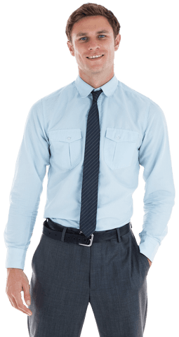 Confident Business Professional Smiling in Transparent Background Attire