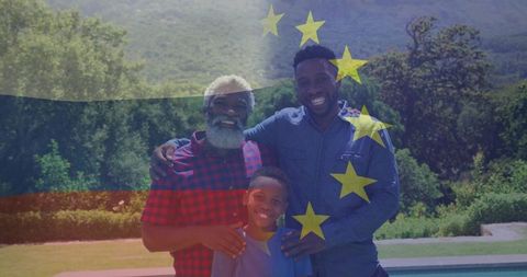 Happy multigenerational family enjoying time together outdoors